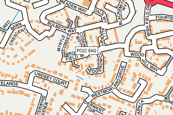 PO22 8AQ map - OS OpenMap – Local (Ordnance Survey)