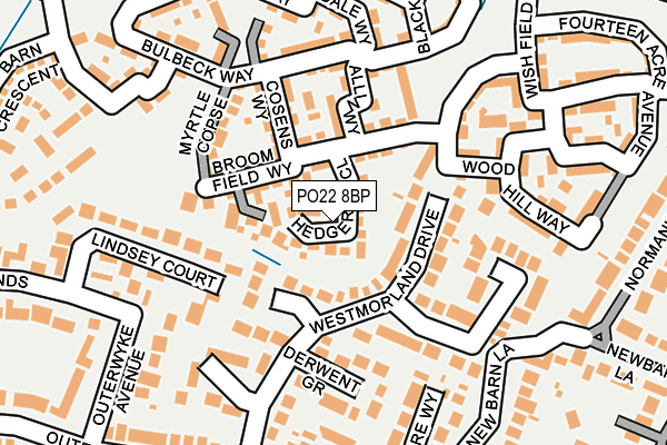 PO22 8BP map - OS OpenMap – Local (Ordnance Survey)