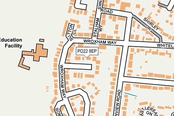 PO22 8EP map - OS OpenMap – Local (Ordnance Survey)