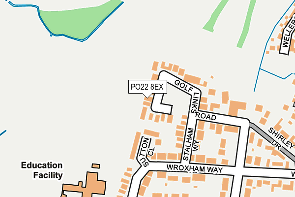PO22 8EX map - OS OpenMap – Local (Ordnance Survey)