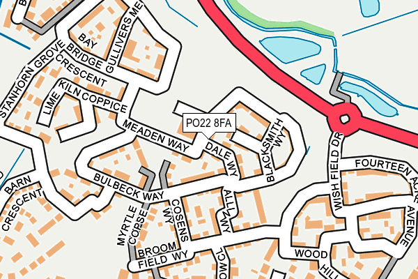 PO22 8FA map - OS OpenMap – Local (Ordnance Survey)