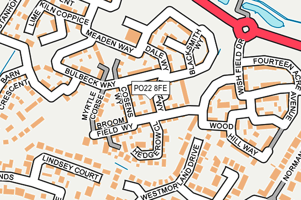 PO22 8FE map - OS OpenMap – Local (Ordnance Survey)