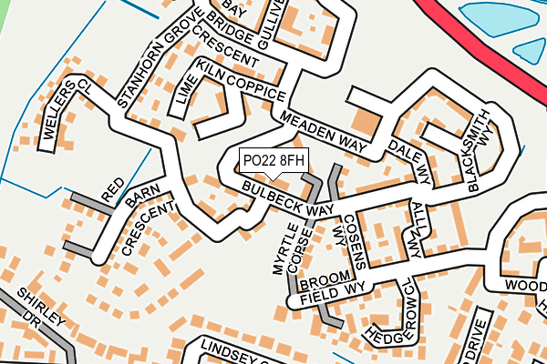 PO22 8FH map - OS OpenMap – Local (Ordnance Survey)