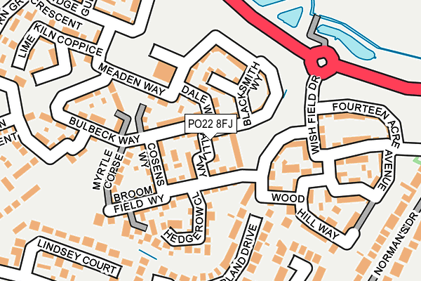 PO22 8FJ map - OS OpenMap – Local (Ordnance Survey)