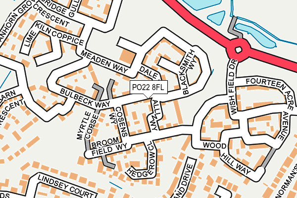 PO22 8FL map - OS OpenMap – Local (Ordnance Survey)