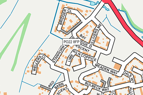 PO22 8FP map - OS OpenMap – Local (Ordnance Survey)