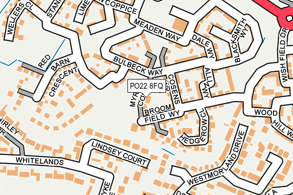 PO22 8FQ map - OS OpenMap – Local (Ordnance Survey)