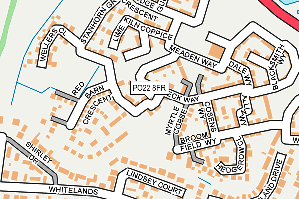 PO22 8FR map - OS OpenMap – Local (Ordnance Survey)
