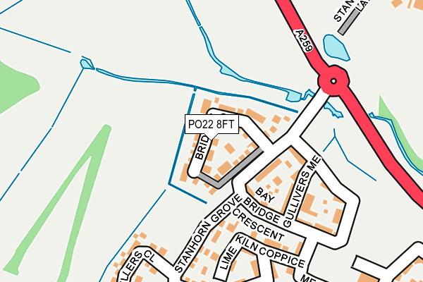 PO22 8FT map - OS OpenMap – Local (Ordnance Survey)