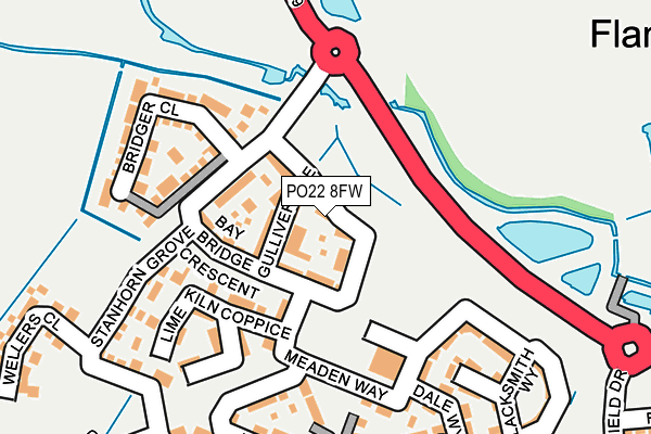 PO22 8FW map - OS OpenMap – Local (Ordnance Survey)