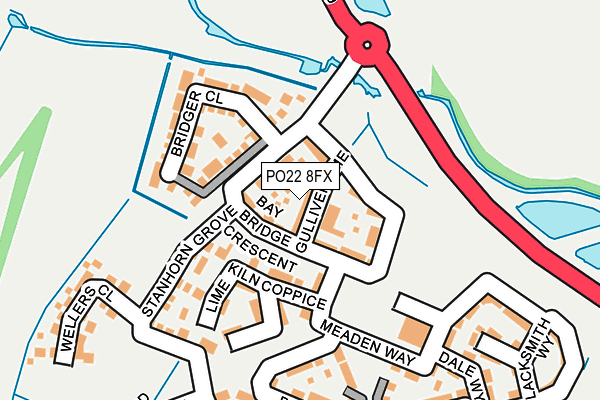 PO22 8FX map - OS OpenMap – Local (Ordnance Survey)