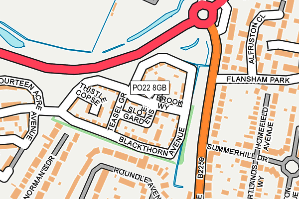 PO22 8GB map - OS OpenMap – Local (Ordnance Survey)