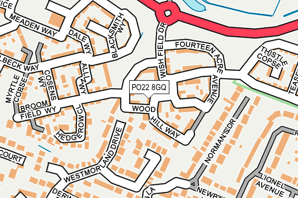 PO22 8GQ map - OS OpenMap – Local (Ordnance Survey)