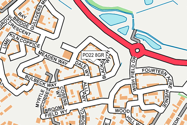 PO22 8GR map - OS OpenMap – Local (Ordnance Survey)