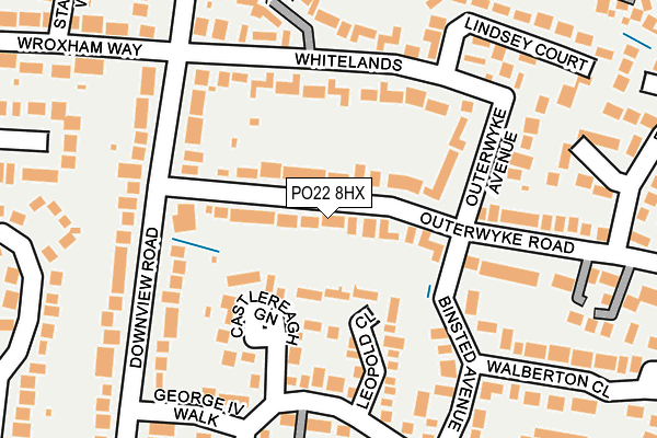 PO22 8HX map - OS OpenMap – Local (Ordnance Survey)