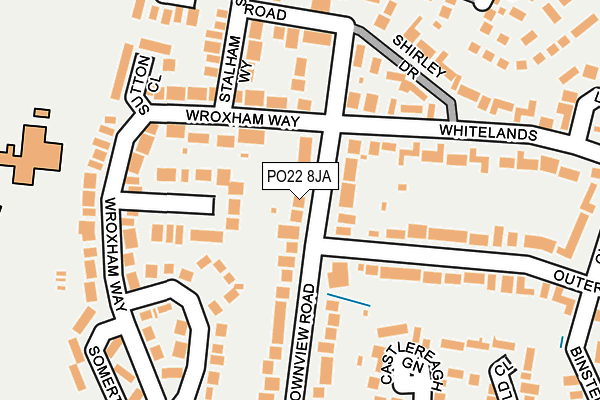 PO22 8JA map - OS OpenMap – Local (Ordnance Survey)