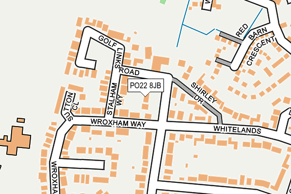 PO22 8JB map - OS OpenMap – Local (Ordnance Survey)
