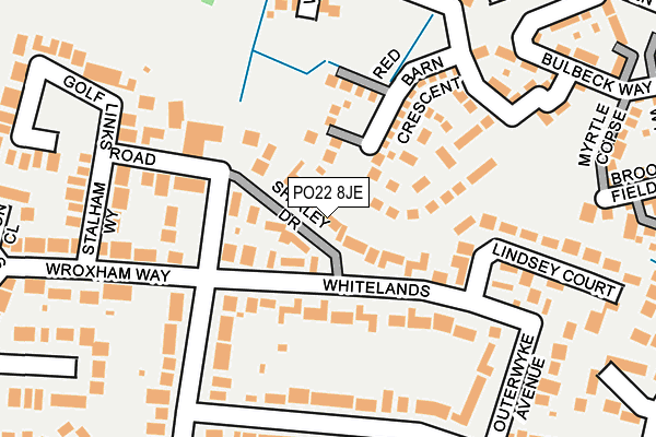 PO22 8JE map - OS OpenMap – Local (Ordnance Survey)