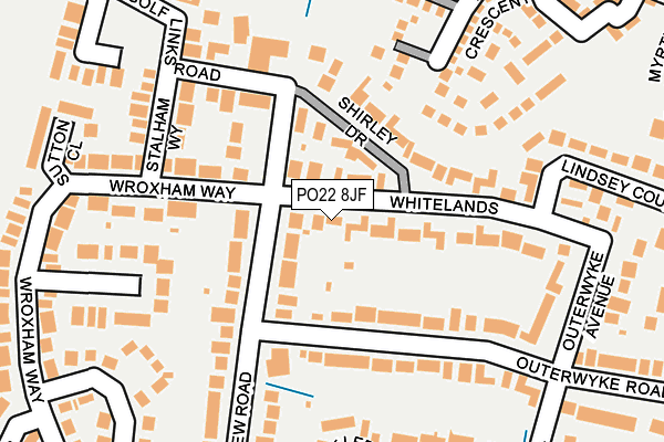 PO22 8JF map - OS OpenMap – Local (Ordnance Survey)