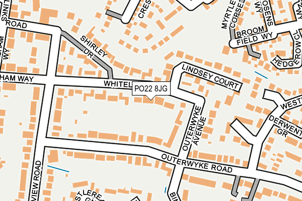PO22 8JG map - OS OpenMap – Local (Ordnance Survey)