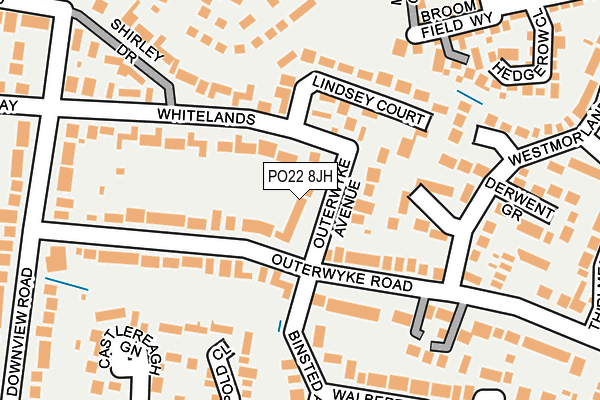 PO22 8JH map - OS OpenMap – Local (Ordnance Survey)