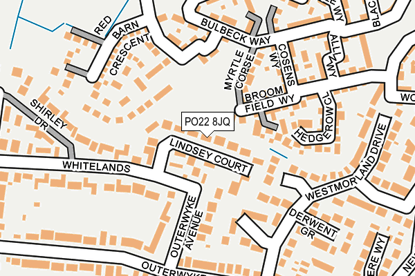 PO22 8JQ map - OS OpenMap – Local (Ordnance Survey)
