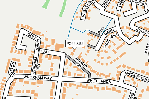 PO22 8JU map - OS OpenMap – Local (Ordnance Survey)