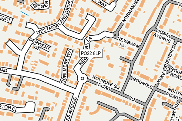 PO22 8LP map - OS OpenMap – Local (Ordnance Survey)