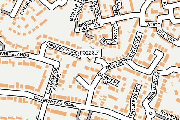 PO22 8LY map - OS OpenMap – Local (Ordnance Survey)