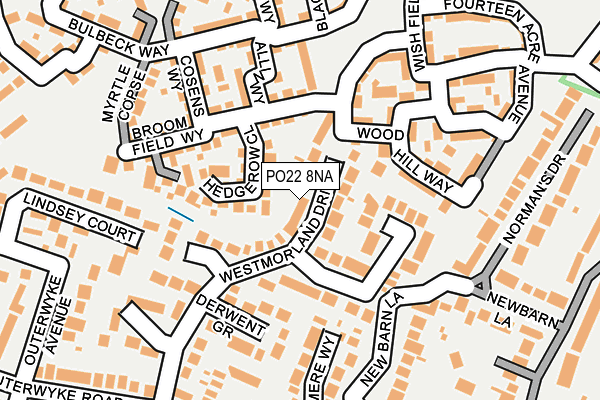 PO22 8NA map - OS OpenMap – Local (Ordnance Survey)
