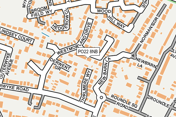 PO22 8NB map - OS OpenMap – Local (Ordnance Survey)