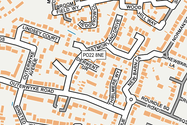 PO22 8NE map - OS OpenMap – Local (Ordnance Survey)