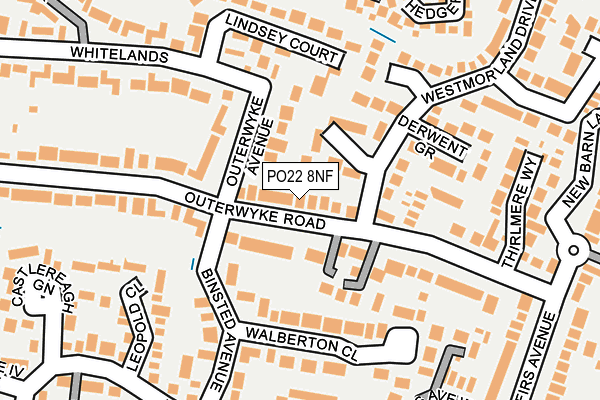 PO22 8NF map - OS OpenMap – Local (Ordnance Survey)