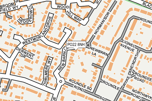 PO22 8NH map - OS OpenMap – Local (Ordnance Survey)