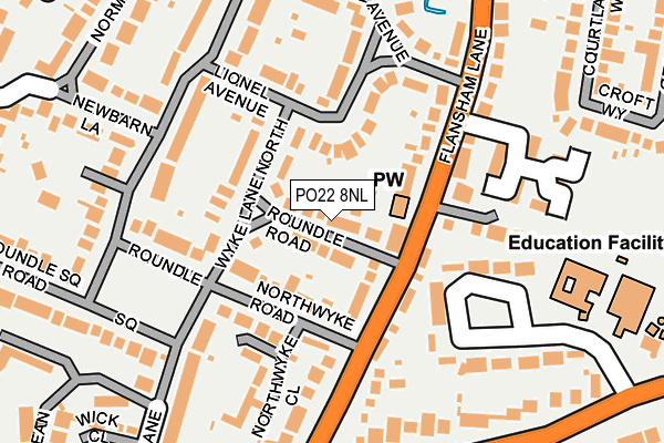 PO22 8NL map - OS OpenMap – Local (Ordnance Survey)