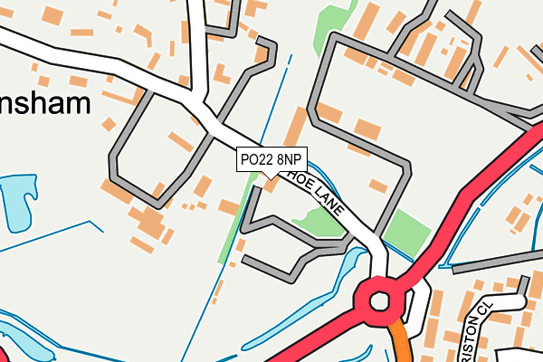 PO22 8NP map - OS OpenMap – Local (Ordnance Survey)
