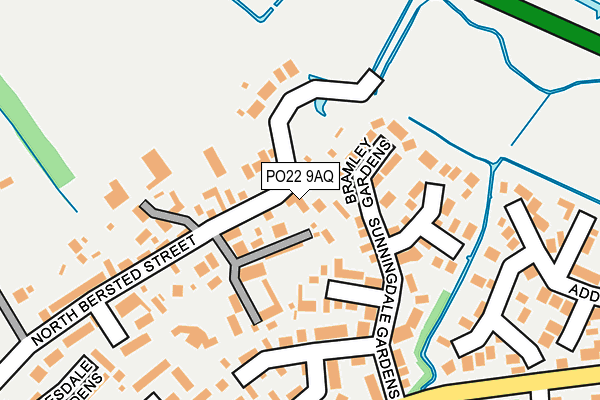 PO22 9AQ map - OS OpenMap – Local (Ordnance Survey)