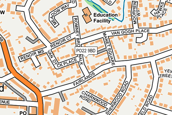 PO22 9BD map - OS OpenMap – Local (Ordnance Survey)