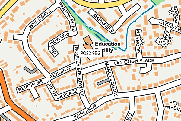 PO22 9BG map - OS OpenMap – Local (Ordnance Survey)
