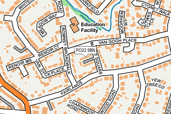 PO22 9BN map - OS OpenMap – Local (Ordnance Survey)