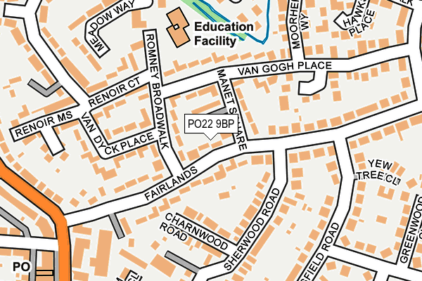 PO22 9BP map - OS OpenMap – Local (Ordnance Survey)