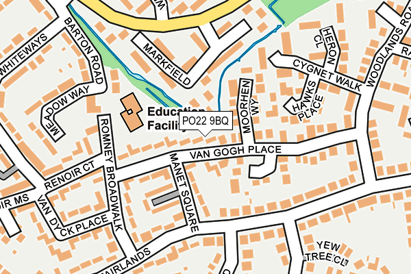 PO22 9BQ map - OS OpenMap – Local (Ordnance Survey)