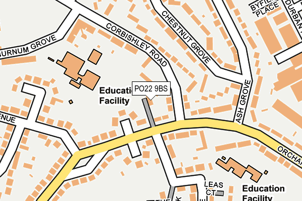 PO22 9BS map - OS OpenMap – Local (Ordnance Survey)