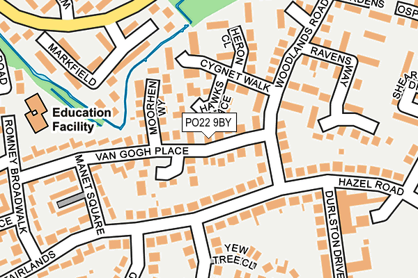 PO22 9BY map - OS OpenMap – Local (Ordnance Survey)
