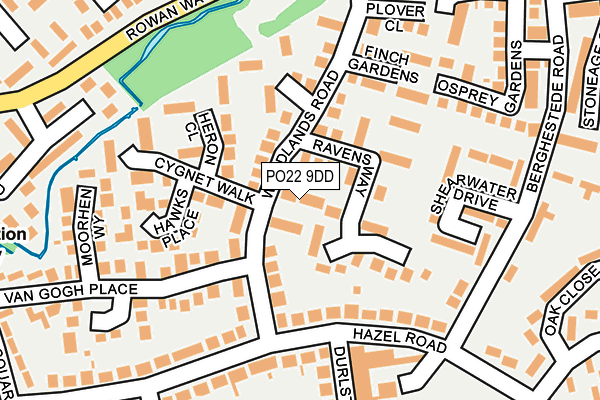 PO22 9DD map - OS OpenMap – Local (Ordnance Survey)