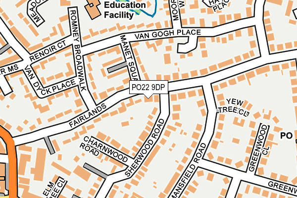 PO22 9DP map - OS OpenMap – Local (Ordnance Survey)