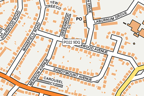 PO22 9DQ map - OS OpenMap – Local (Ordnance Survey)