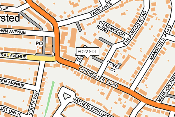 PO22 9DT map - OS OpenMap – Local (Ordnance Survey)