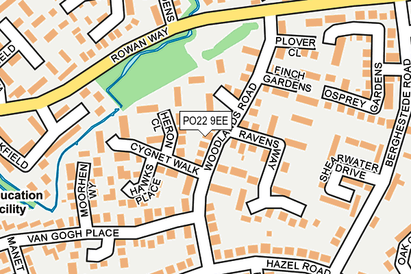 PO22 9EE map - OS OpenMap – Local (Ordnance Survey)