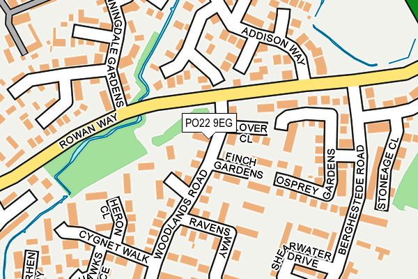 PO22 9EG map - OS OpenMap – Local (Ordnance Survey)